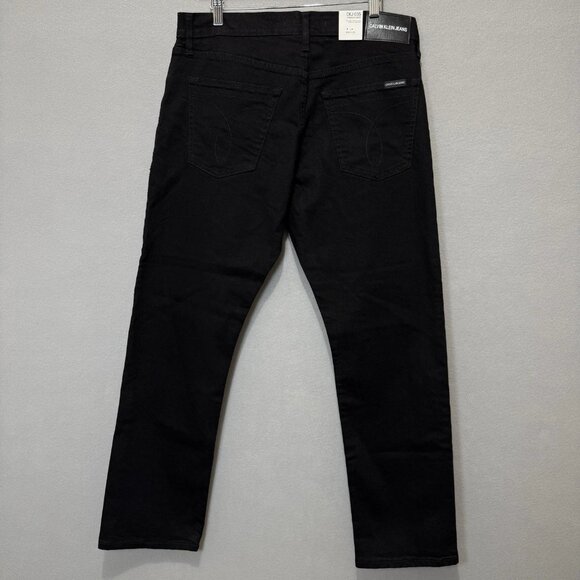 NEW Calvin Klein Jeans Men's 34x30 Straight Fit Blk Denim NWT Stretch Streetwear - Picture 7 of 10